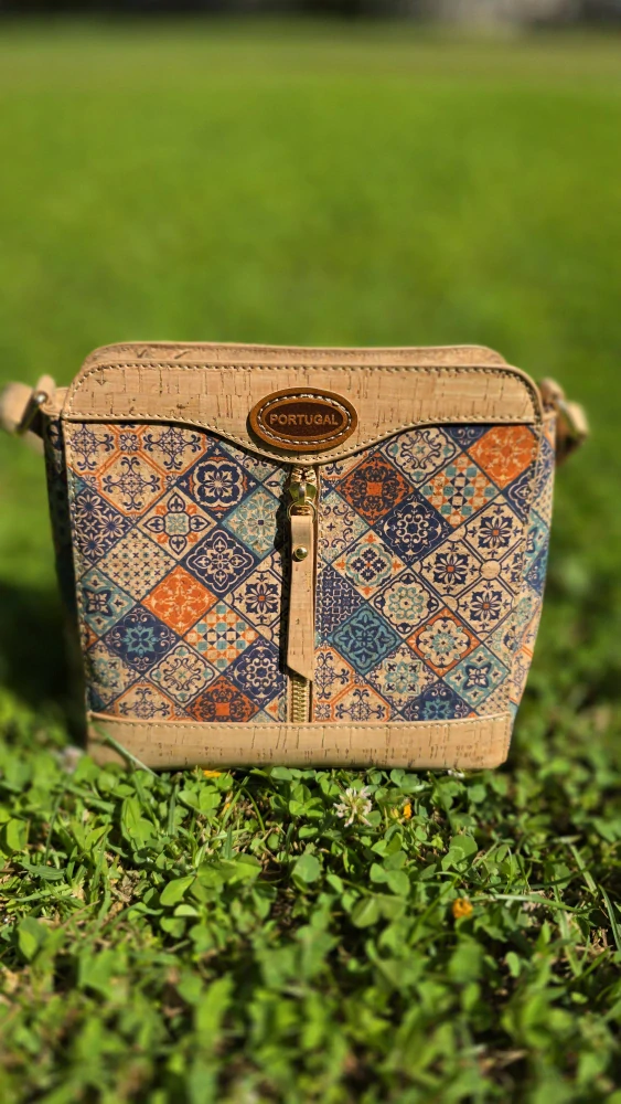 Korek - kabelka pevná: modro-oranžová