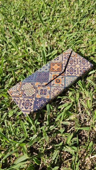 Korek - pouzdro na brýle triangl: modro-oranžové