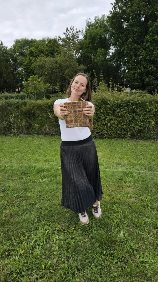 Korek - kabelka malá: hnědo-modrá